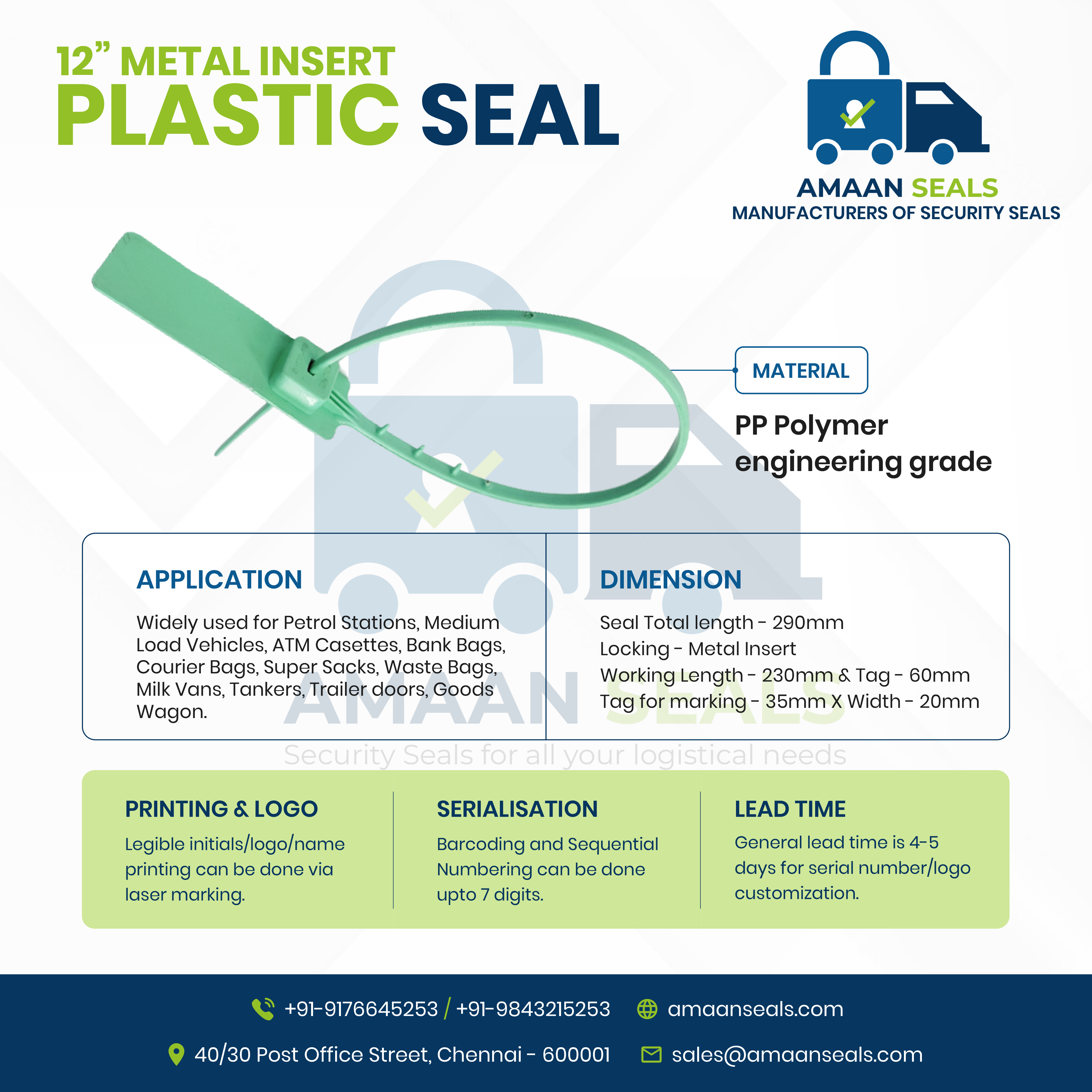 12” Metal Insert Plastic Seal