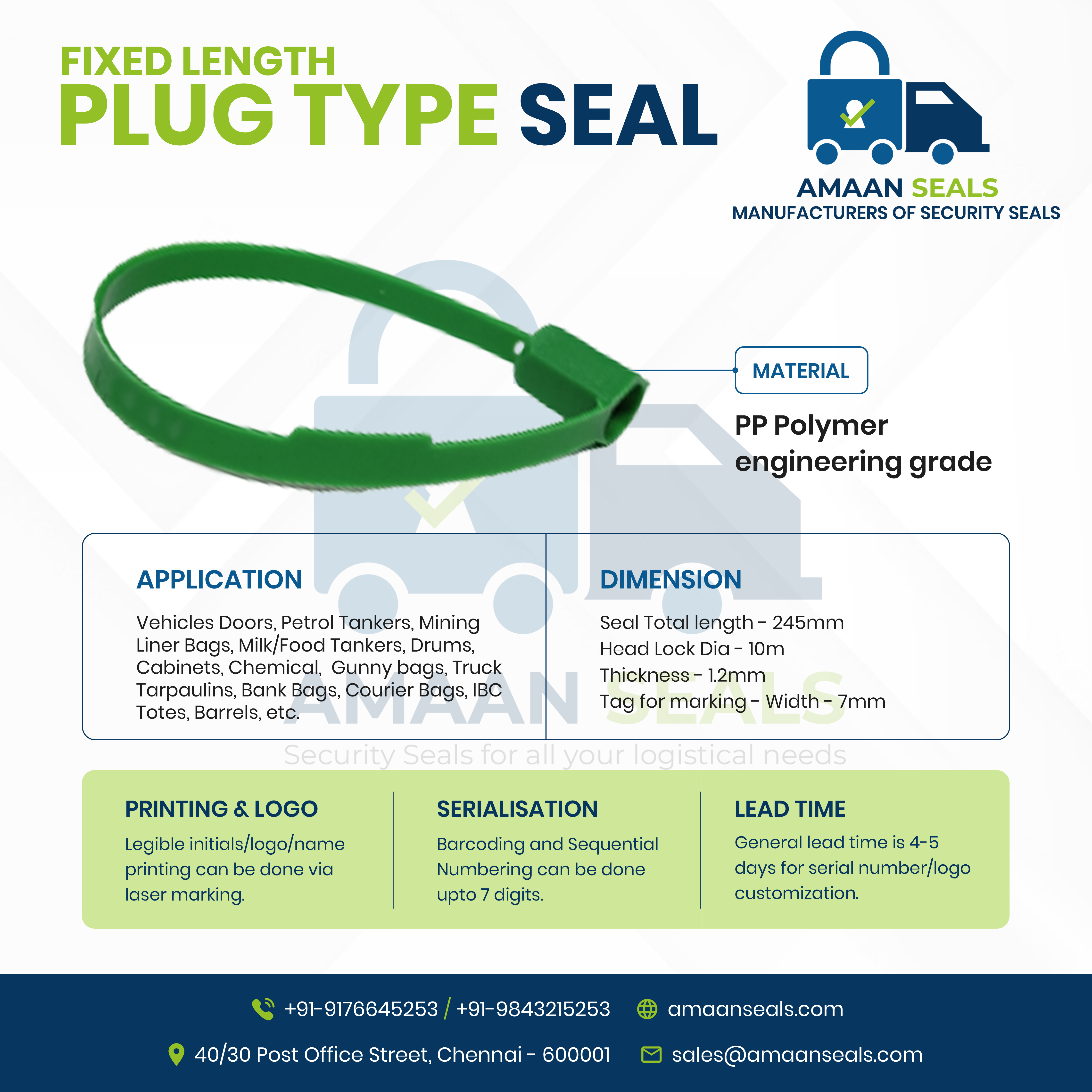Fixed Length Plug Type Seal